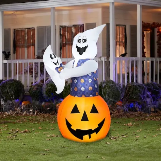 Airblown® 6ft. Inflatable Halloween Animated Ghost & Baby Ghost {1}