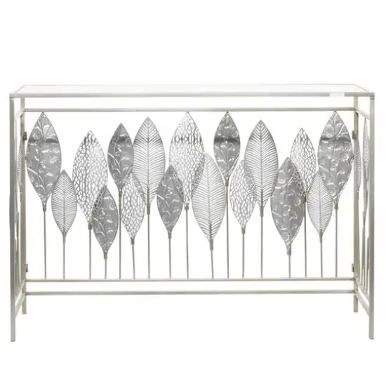Silver Metal Contemporary Console Table 30" x 44" x 15" {6}
