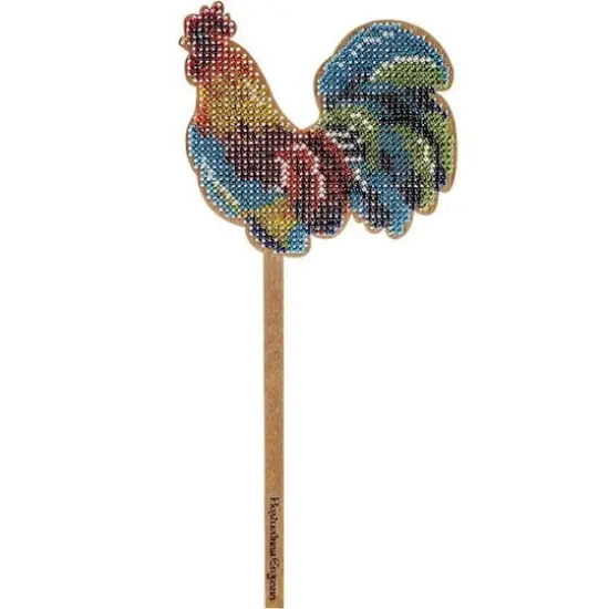 Wonderland Crafts Rooster on a Stick Bead Embroidery on Wood Kit {1}