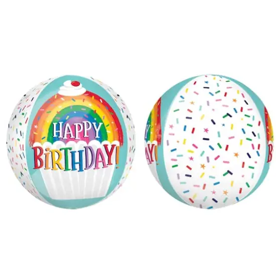 Orbz&reg; XL&trade; Rainbow Sprinkles Birthday Foil Balloon {1}