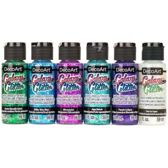 DecoArt&reg; Galaxy Glitter&trade; 6 Color Mermaid Paint Set {1}