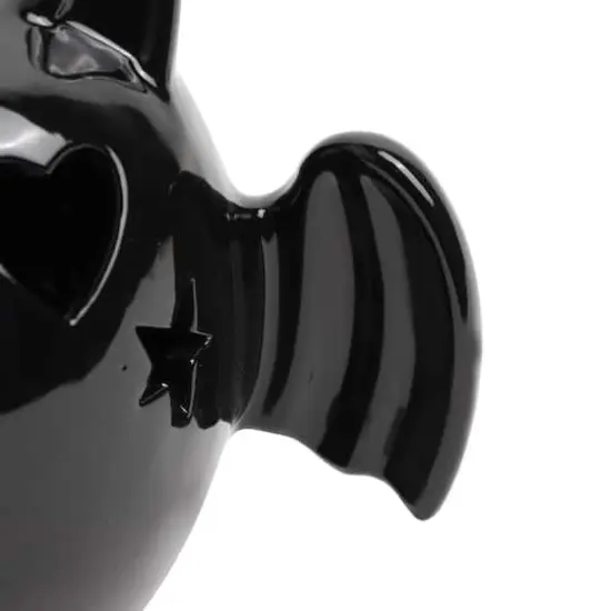 6.5" Black Bat with Heart Eyes LED Ceramic Tabletop D&eacute;cor by Ashland&reg; {4}
