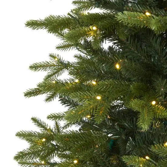 7.5ft. Pre-Lit Belgium Fir Artificial Christmas Tree, Clear LED Lights {4}