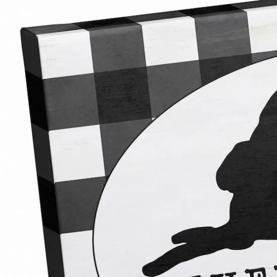 Buffalo Check Every Bunny Welcome Canvas Wall Art {4}
