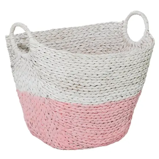 CosmoLiving by Cosmopolitan 21" White Water Hyacinth Contemporary Storage Basket {1}