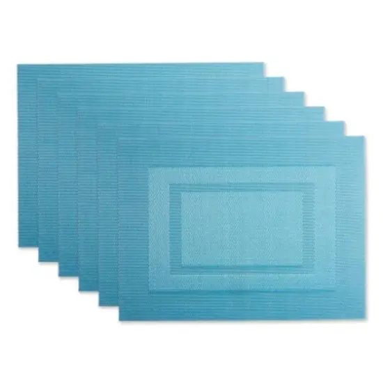 DII&reg; Vinyl Doubleframe Placemats, 6ct. Teal {1}