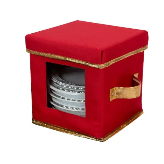 Simplify Holiday Saucer Plate Dinnerware Storage Box with 12 Felt Dividers {1}