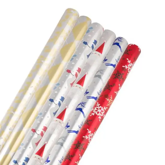 JAM Paper Holiday Colorful Sparkle Assortment Gift Wrap Set, 6ct. {1}