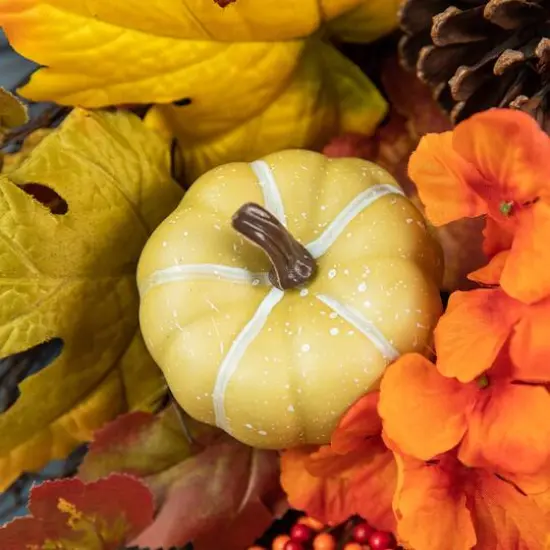 Glitzhome&reg; 27" Fall Dahlia, Pumpkin, Leaf & Berry Swag {6}