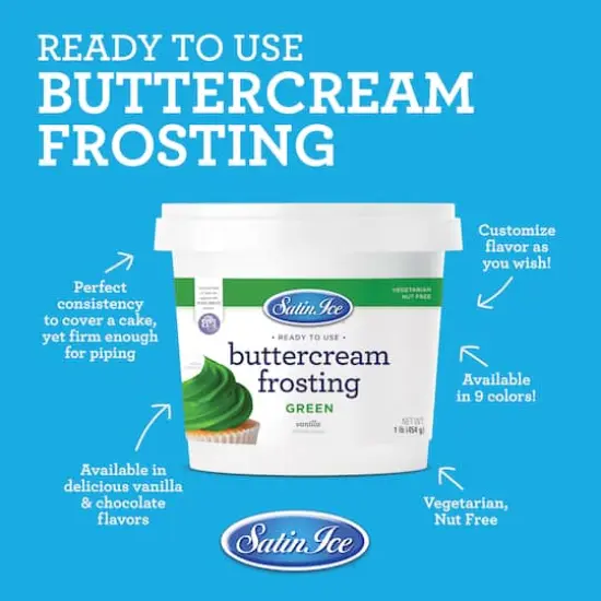 Satin Ice&reg; Buttercream Frosting Green {6}