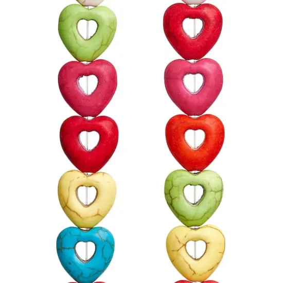 Reconstituted Stone Heart Beads, 15mm by Bead Landing&trade; {1}
