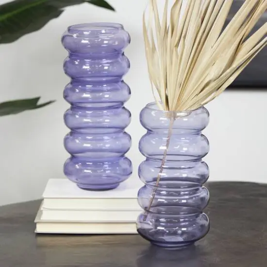 Purple Glass Bubble Vase Set {11}