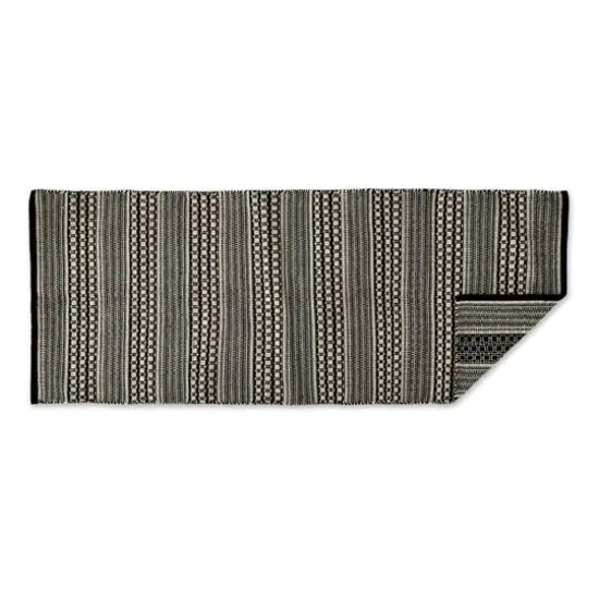DII&reg; Black Dobby Stripe Hand-Loomed Rug, 2.5ft. x 6ft. {5}