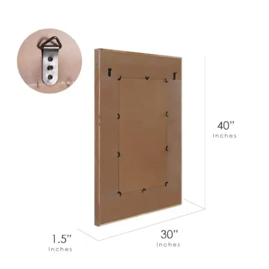 Natural Whitewash Wood Farmhouse Wall Accent Mirror - 30" x 40" {7}