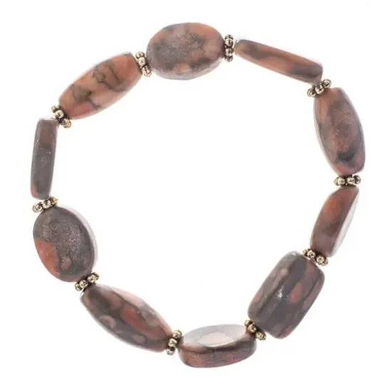 John Bead Jasper No.82 Natural Stone Stretch Bracelet {1}