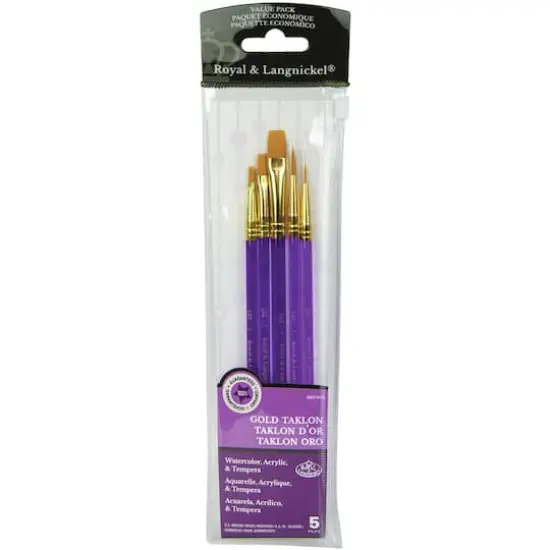 Royal Langnickel Gold Taklon Value Pack Brush Set, 5ct. {1}