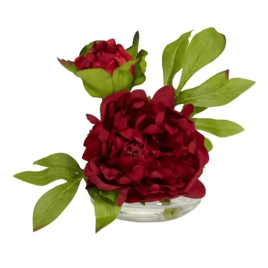 6" Assorted Peony in Glass Vase Set, 3ct. {5}