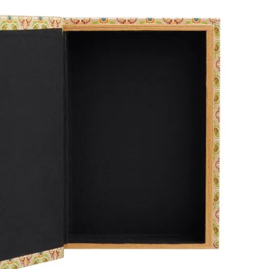 Arabesque Pattern Canvas Storage Book Box Set Yellow/Green/Blue/Orange {5}