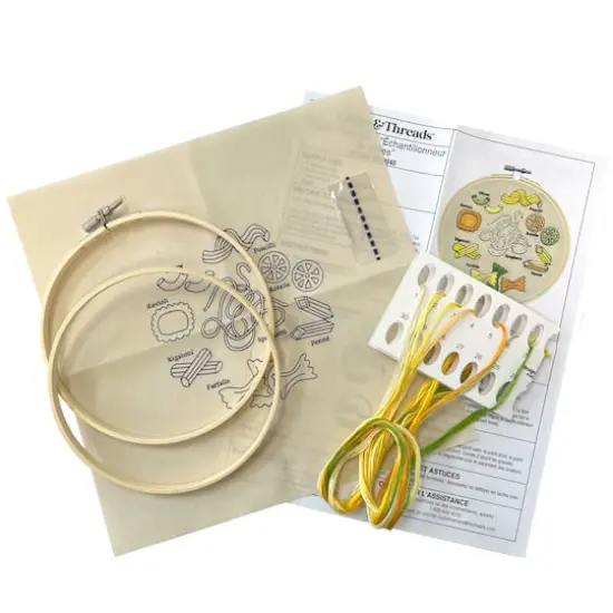 6" Pasta Sampler Stamped Design Embroidery Kit with Hoop by Loops & Threads&reg; {3}