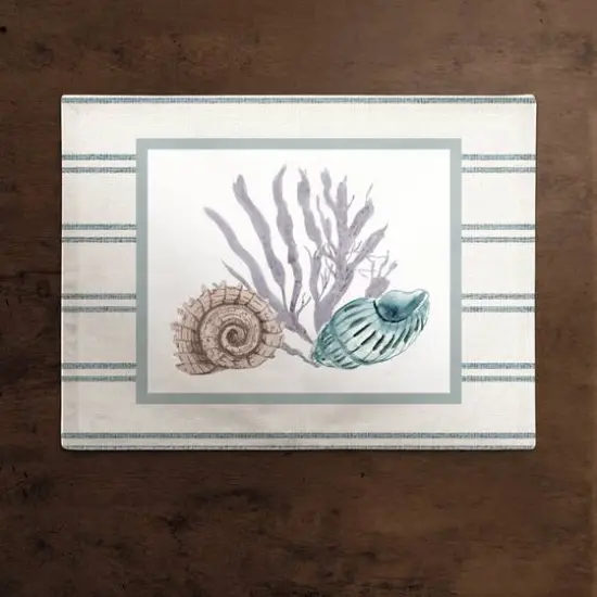 Snail and Banded Tulip Shell 14" x 18" Cotton Twill Placemat {3}