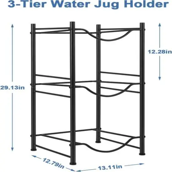 NEX&trade; 3-Tier 5-Gallon Black Water Jug Storage Rack {3}