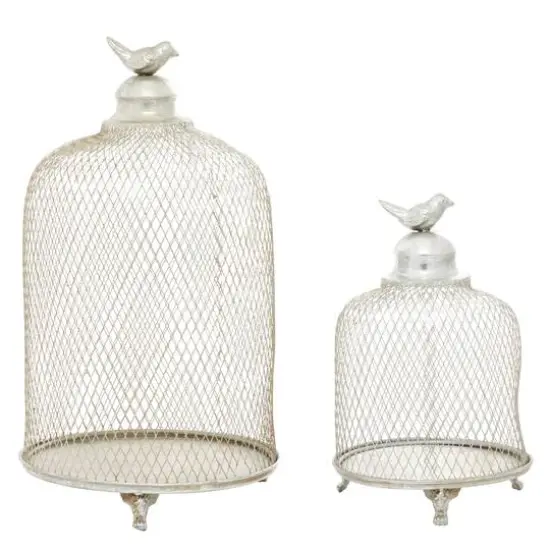 Silver Metal Contemporary Lantern Set, 17" & 12" {6}