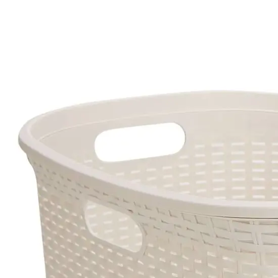 Mind Reader Ivory Laundry Basket with Cutout Handles {5}