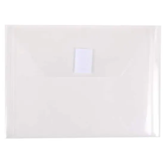 JAM Paper 5.5" x 7.5" Plastic Hook & Loop Closure Envelopes, 12ct. Clear {1}