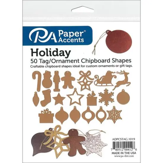 PA Paper&trade; Accents Ornament Chipboard Shapes, 50 Pieces {1}