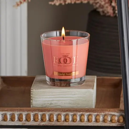 Root Candles 6.3oz. Small Scented Honeycomb Veriglass Jar Candle Coastal Sunrise {3}