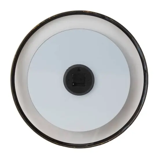 24" Black Metal Wall Clock with Gold Accents {5}