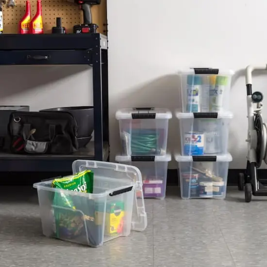 IRIS&reg; 20.5qt. Buckled Clear Boxes with Clear Buckle Lids, 6ct. {21}