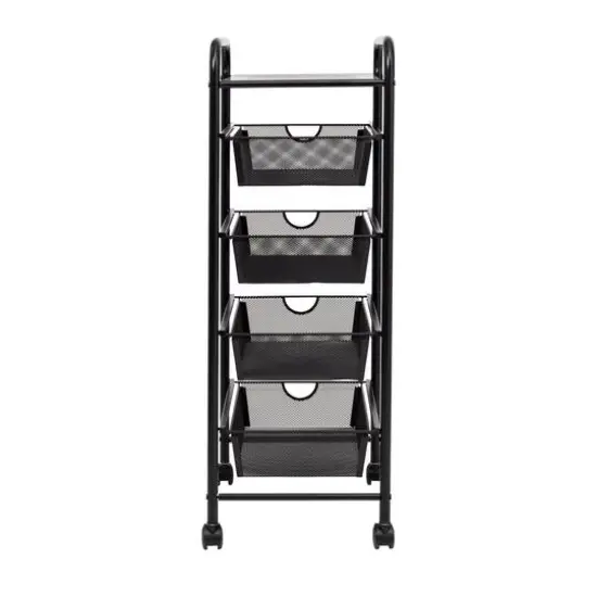Honey Can Do Black 4-Drawer Rolling Cart {8}