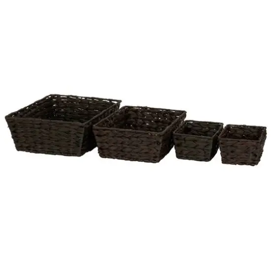 Household Essentials Dark Brown Wicker Storage Basket Set {1}