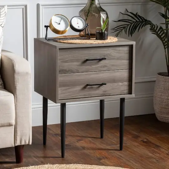 Walker Edison Slate Gray Modern Side Table {3}