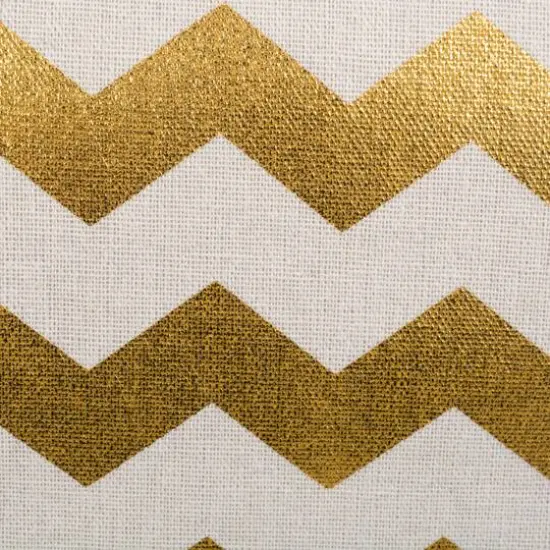 Large Polyester Chevron Rectangle Bin Gold {6}