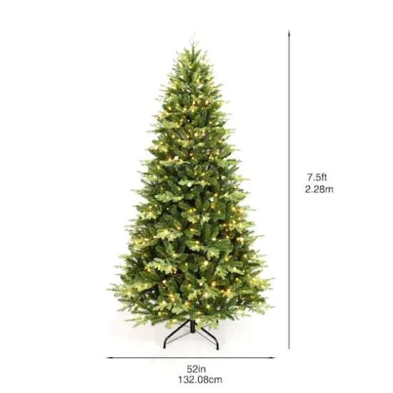 7.5ft. Pre-Lit Dewdrop Spruce Artificial Christmas Tree, Warm White LED Lights by Ashland&reg; - Includes a Tree Storage Bag {7}