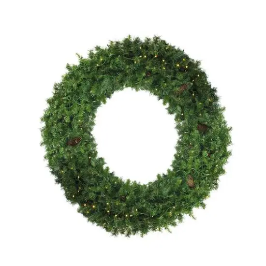 6ft. Pre-Lit Dakota Pine Commercial Artificial Christmas Wreath {1}