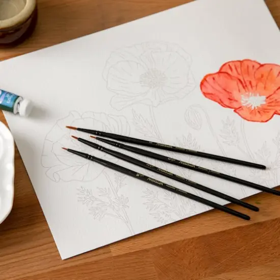 Necessities&trade; Brown Synthetic Round Watercolor 4 Piece Brush Set by Artist's Loft&reg; {4}