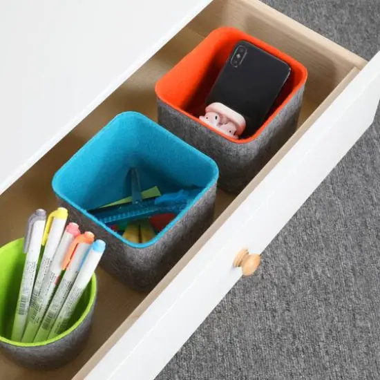 Welaxy Felt 2 Piece Storage Cubes Turquoise {8}