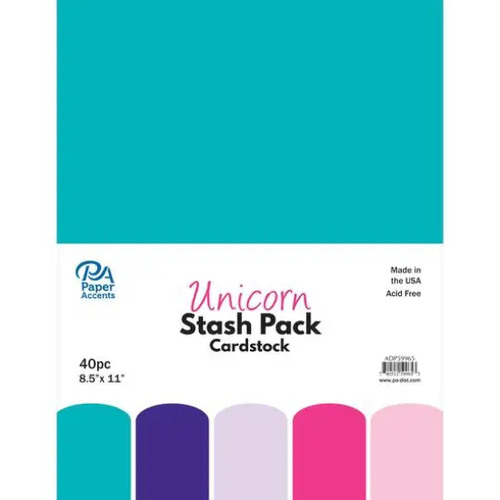 PA Paper™ Accents Unicorn Stash Pack 8.5" x 11" Cardstock, 40 sheets {1}