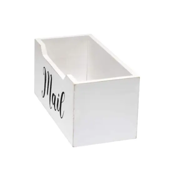 Elegant Designs Decorative Script Word Mail Organizer Box White Wash {10}