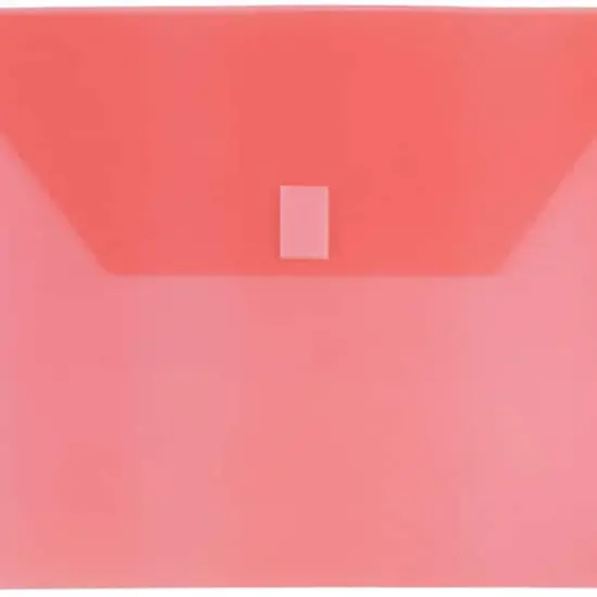 JAM Paper Booklet Plastic Envelopes with Hook & Loop Closure, 24ct. Red {4}