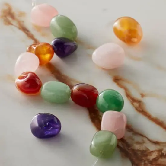 Multicolored Stone Irregular Oval Bead Mix by Bead Landing&trade; {3}