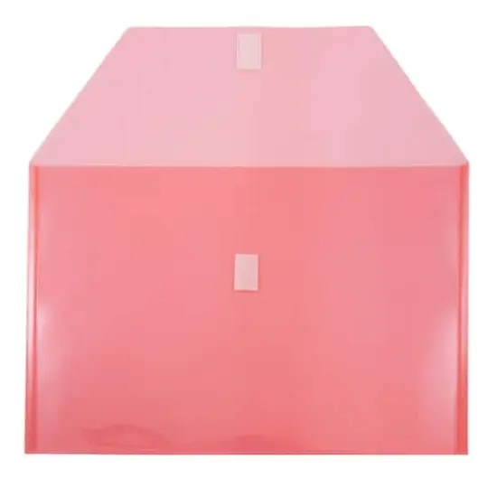 JAM Paper 9.75" x 14.5" Plastic Hook & Loop Closure Envelopes, 12ct. Red {4}