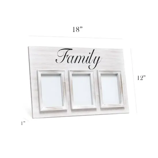 Elegant Designs Whitewash Family 3 Photo Collage 4" x 6" Picture Frame {4}