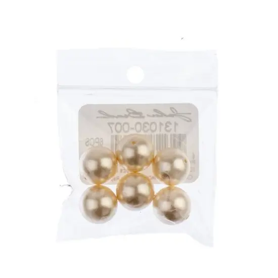 Preciosa Maxima 12mm Round Nacre Pearls, 6ct. Creamrose {3}