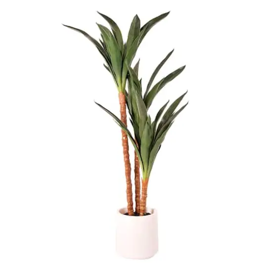 American Art Decor 48" Artificial Yuca Plant in a White Pot {1}