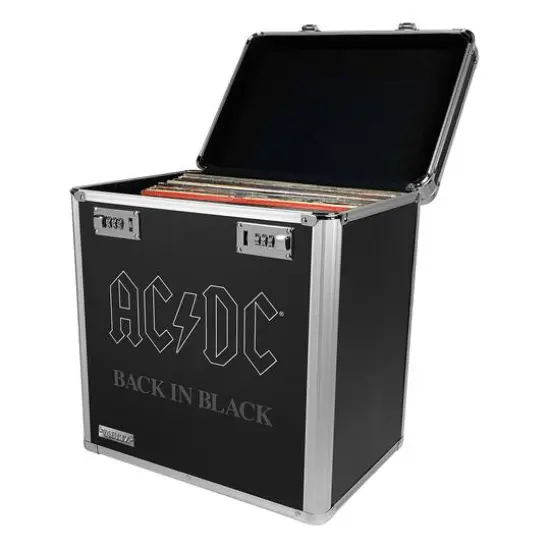 Vaultz AC/DC Back in Black Vinyl Record Storage Case {4}