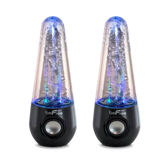 beFree Sound Black Bluetooth LED Dancing Water Multimedia Speakers {1}